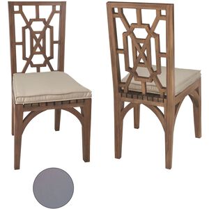 Teak Garden 21 X 19 inch Gray Outdoor Cushion, Dining Chair Cushion