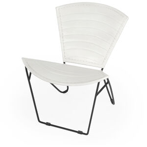 Felix Iron & Leather Accent Chair in White