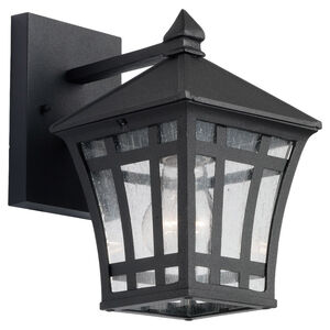 Herrington 1 Light 10 inch Black Outdoor Wall Lantern, Small