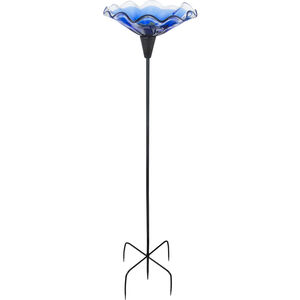 Fiore Blue Art Glass Bird Feeder