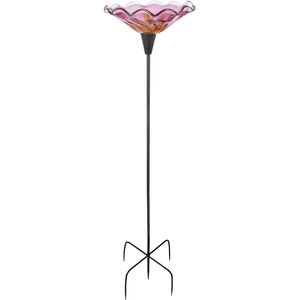 Fiore Pink Art Glass Bird Feeder