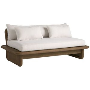 Fargo Shale and Weathered Teak Outdoor Settee