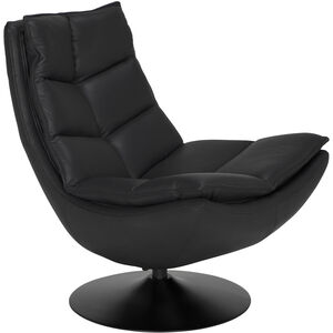 Dante Santosa Matte Black and Black Powder Coat Swivel Chair