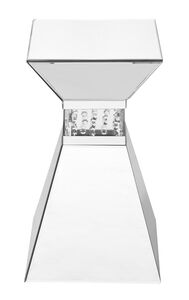 Modern 20 X 12 inch Clear Mirror and Crystal End Table 