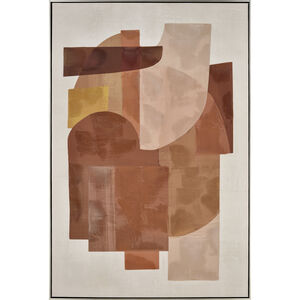 Ochre Abstract Rust with Cream and Champagne Gold Framed Wall Art