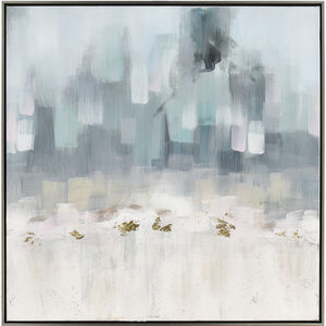 Remembrance Light Blue with Cream and Silver Framed Wall Art