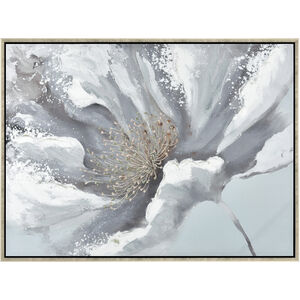 Nanette Bloom Light Blue with Gray and Antique Gold Framed Wall Art