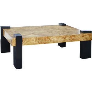 Bromo 48 X 34 inch Natural Burl with Black Coffee Table