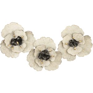 Emilia Off White with Dark Bronze and Gold Dimensional Wall Art