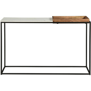 Norman 48 X 12 inch White with Natural and Black Console Table