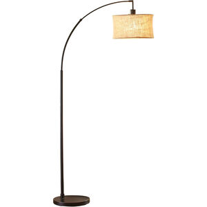 Burlap 68 inch 150 watt Antique Bronze Arc Floor Lamp Portable Light, Simplee Adesso